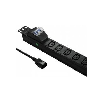 Qoltec PDU Qoltec, За монтаж в Rack, 8 гнезда IEC C13, 1U, 10A, 19", 2 м, Черен