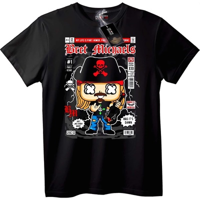 NOONEBRAND Тениска Bret Michaels Комикс - 7XL, White