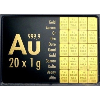 Gold Combibarren Valcambi zlatý slitek 20x1 g