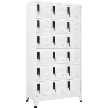 vidaXL Заключващ се шкаф, бял, 90x40x180 см, стомана (339828)
