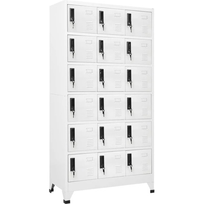 vidaXL Заключващ се шкаф, бял, 90x40x180 см, стомана (339828)
