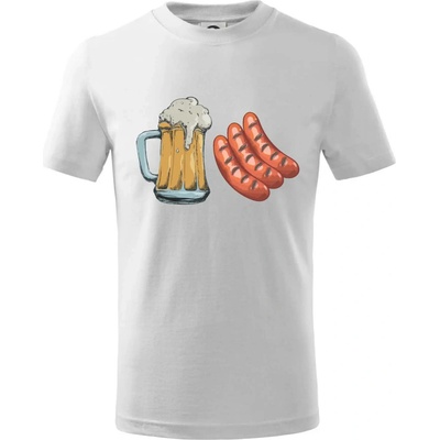 Pivo a klobása Tričko dětské bavlněné Bílá