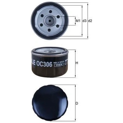 Olejový filter MAHLE OC 306