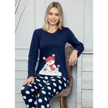 Image 1 of Тъмносиня коледна пижама с мече и зайче