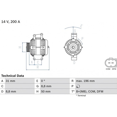 Alternátor BOSCH 0 986 047 490