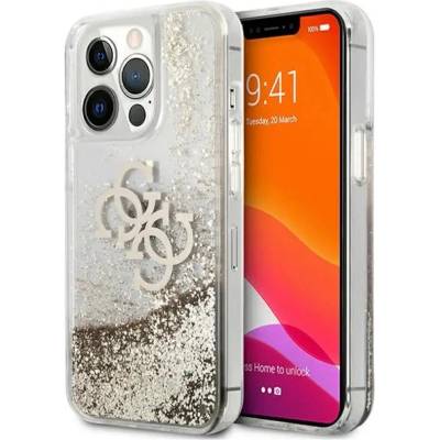 GUESS Калъф Guess 4G Big Liquid Glitter за iPhone 13 Pro Max 6.7" - златен (3666339024666)