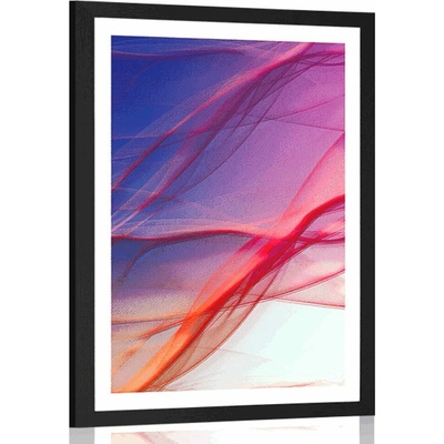Plakát s paspartou abstraktní vlnky plné barev - 40x60 no frame