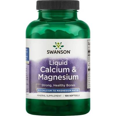 Swanson Liquid Calcium & Magnesium [100 Гел капсули]