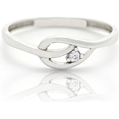 Diante Zlatý prsten s bílým kamenem 59624821