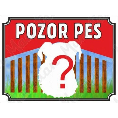 Pozor pes, plast 210 x 148 x 2 mm A5