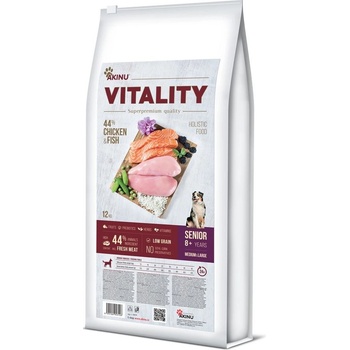 Akinu Vitality dog senior medium/large chicken & fish 12 kg