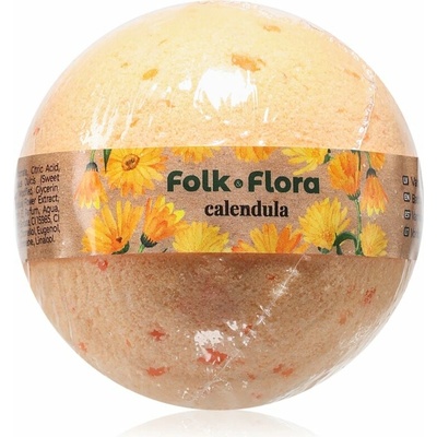 Folk & Flora Calendula šumivá guľa do kúpeľa s nechtíkom lekárskym 130 g