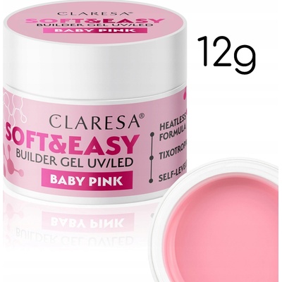 Claresa Uv Led gél na nechty Soft Easy Builder gel baby pink 12 g
