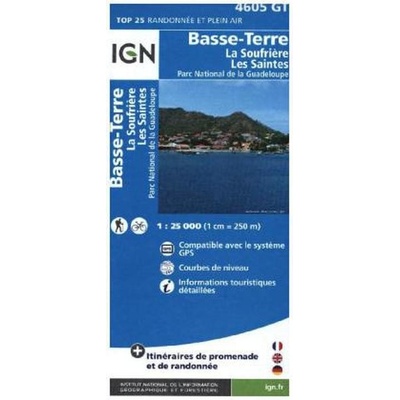 IGN Karte, Carte de randonnée (et plein air) Basse-Terre - La Soufrière - Les Saintes - Parc National de la Guadeloupe