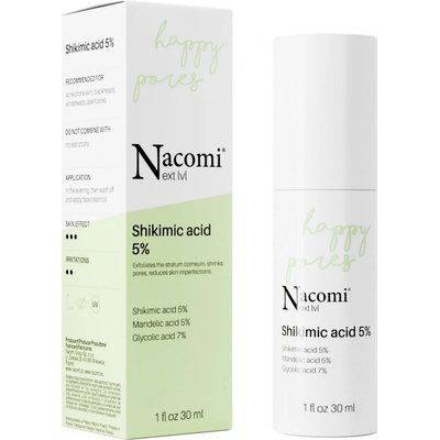 Nacomi Next Level Happy Pores čisticí peeling pro problematickou a mastnou pokožku Shikimic acid 5% 30 ml