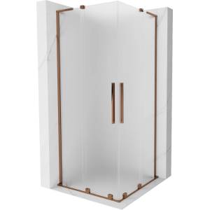 Mexen Velar L Duo плъзгаща се душ кабина 100 x 100 см, матирано, розово злато - 871-100-100-02-33-60 (871-100-100-02-33-60)