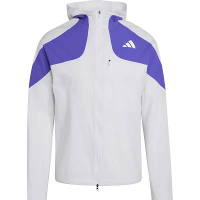 adidas Мъжко яке за бягане adidas ADIzero Running Jacket - White / Solar Purple - размер XXL (028-0975-0116)