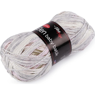 Pletací příze Elen baby batik 100 g Varianta: 7 (5117) šedozelená, Balení: 1 ks 50241/123004/233623