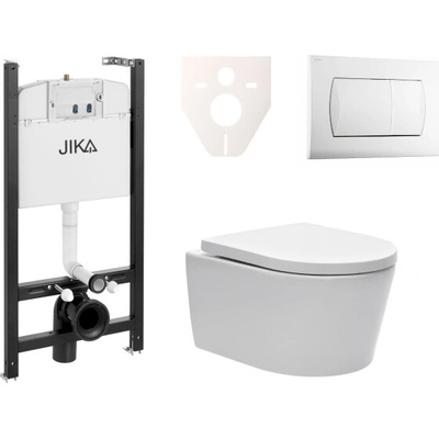 Závěsný WC set Jika do lehkých stěn / předstěnová montáž + WC SAT Brevis SIKOJSW1 – Sleviste.cz