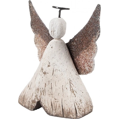 Dekorace dřevěná figurka anděl Angel Rustic S 8*3*9 cm Clayre & Eef