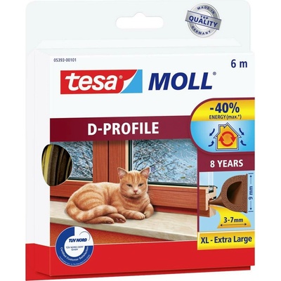 Tesa Tesamoll D-Profil 05393-00101-01 Tesniaca páska 6 m x 9 mm hnedá