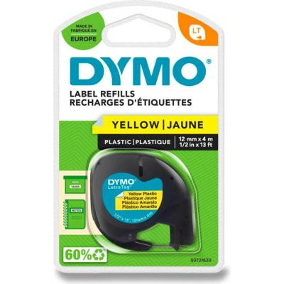 Dymo Letratag S0721620 - originální plastová páska - žlutá, 12 mm x 4 m