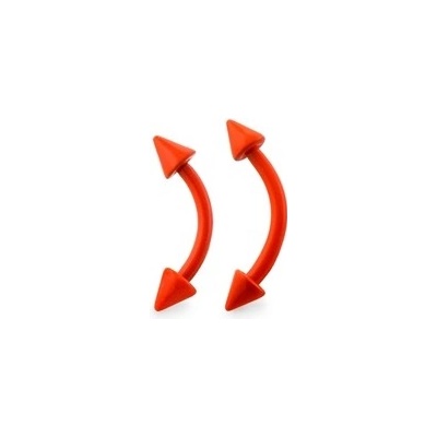 Piercingate piercing do obočí neonový s hroty POB00191 Hroty 3/3 oranžová