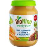 BioNino Био пюре BioNino - Зеленчуци с ориз и агнешко месо, 6 м+, 190 g (BN2355) - baby