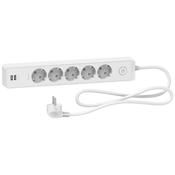 Schneider Electric Unica 5 Plug + 2 USB (SCH-ST945U1W)