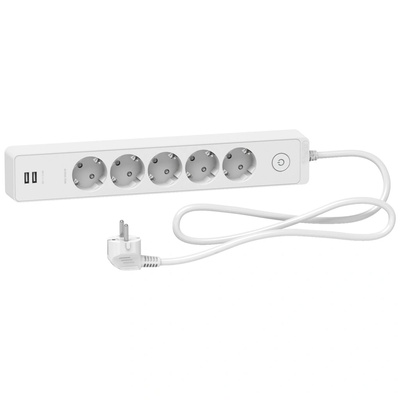 Schneider Electric Unica 5 Plug + 2 USB (SCH-ST945U1W)