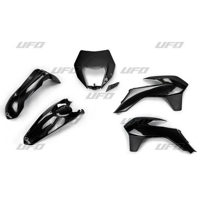 UFO kompletní sada plastů KTM EXC/EXCF 14-16 s krytem světla barva černá (KT524E001)
