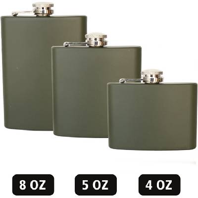 Plechová ploskačka 4oz olivová