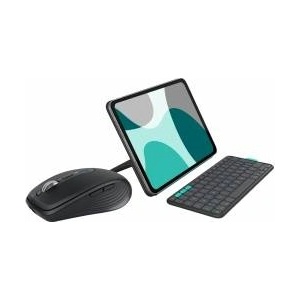 Logitech MX Anywhere 3S for Mac, compact wireless Bluetooth mouse, 8K DPI tracking on any surface, flip folio keyboard case for iPad Pro 11 Inch (M4), iPad Air 11 Inch (M2 and M3)(5th Gen - 2024) - 910-006929