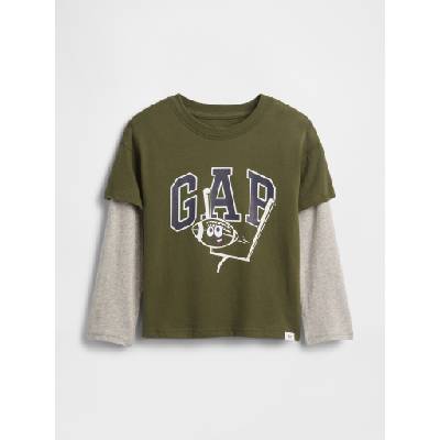 Бебешка тениска с принт GAP GAP | Zelen | Момчешки | 4 години