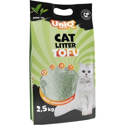 Uniq Pets Cat Tofu Cat Litter биоразградима котешка тоалетна 2, 5kg / 6L зелен чай