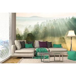 DIMEX ART Самозалепваща се флизелинова фототапета слънчеви лъчи 375 x 250 см