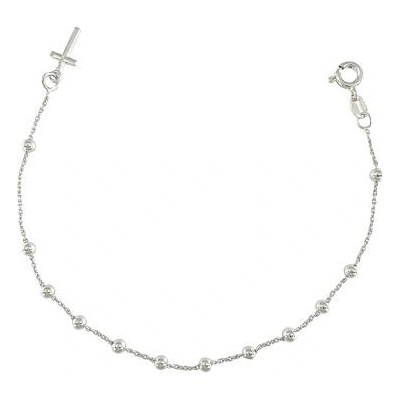 INFINITYSILVER Stříbrný náramek s křížkem na konci 16605618