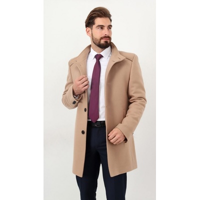 Pánsky vlnený zimný kabát ENZO camel