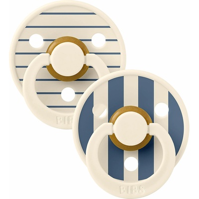 Bibs Studio Colour Pin cumlíky přírodní kaučuk 2ks Ivory Steel Blue Mix