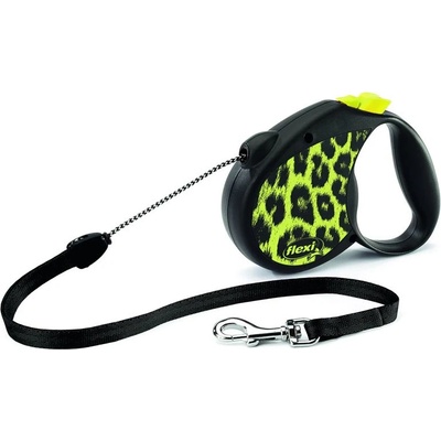 flexi Safari Leopard повод за куче M до 20 кг, 5 м въже - жълто