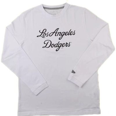 New Era MLB Script LS Tee Los Angeles Dodgers bielé
