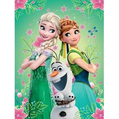 Preinterier Fototapeta panel - PL0653 - Frozen Elsa,Anna a Olaf vlies - 206cm x 275cm