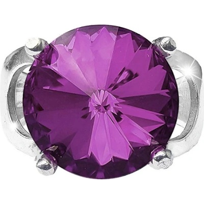 JSB prsten se Swarovski Elements Rivoli Amethyst 2472