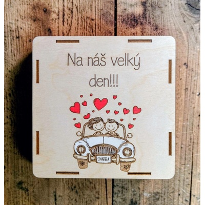 Dekorace z Řečice Pokladnička škrtací svatba auto.