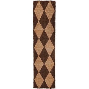 Flair Rugs Кафява/естествена ръчно изработена пътека със смес от юта 60x230 cm Effie Diamond - Flair Rugs (503119380191)
