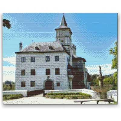 Painting Queens Diamantové malování Hrad Rožmberk 30 × 40 cm s rámem hranaté
