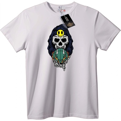 NOONEBRAND Тениска Усмихнат Череп Баскетбол - XL, White