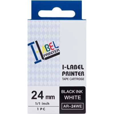 PRINTLINE kompatibilní páska s Casio, XR-24WE1, 24mm, 8m, černý tisk/bílý podklad PLTC22, XR24WE1