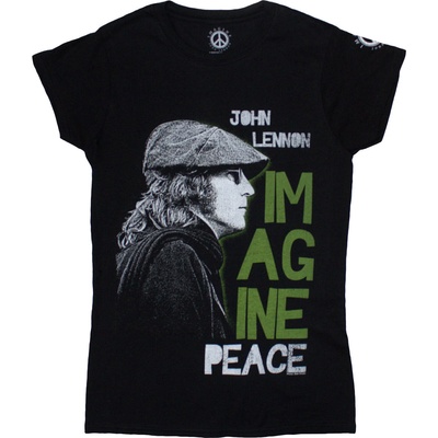 John Lennon Imagine Peace Black S Дамски Риза (<![CDATA[JLTS07LB01]]>)