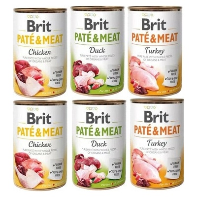 BRIT Pate & Meat Mix chutí s hydinou 6 x 400 g